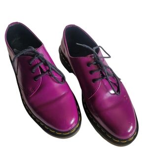 Dr Martens Purple 3-Eye Lace-Up Leather Oxfords